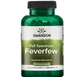 Пиретрум (пижма) Feverfew 380мг, 100 капсул SW1700