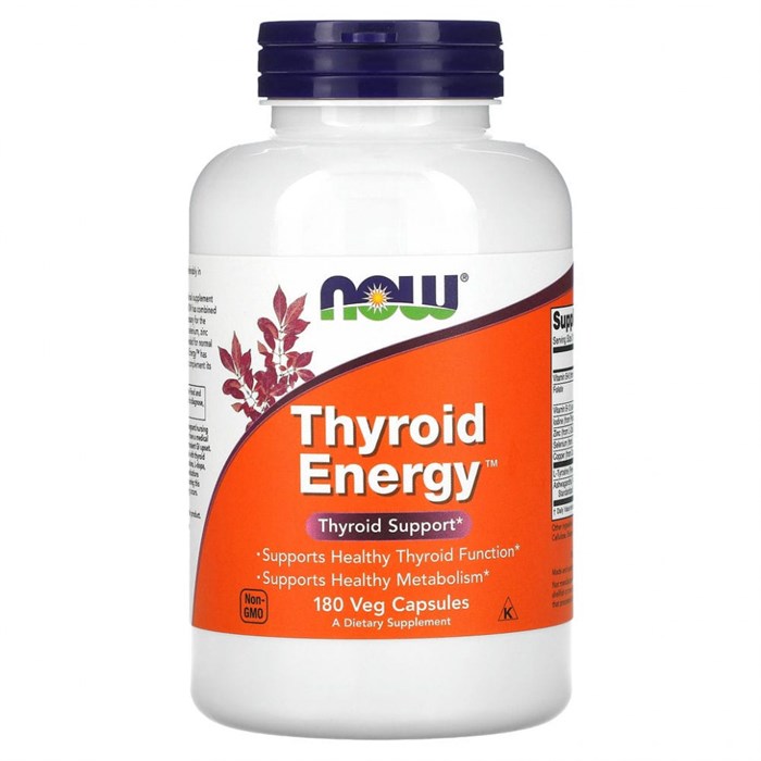 NOW Foods, Thyroid Energy, Тироид энерджи 90\180 растительных капсул NOW-03368